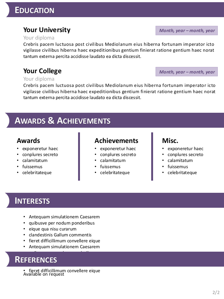 英文简历模板-Template-CV04 - Black n Orange (3)第2页